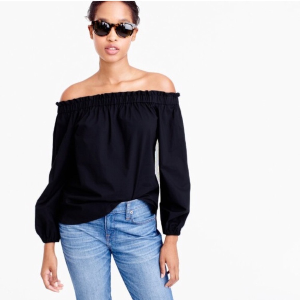 J. Crew Poplin Off-the-Shoulder Top